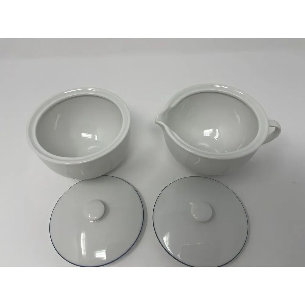 Crate & Barrel Epoch Blue Line Sugar Creamer Japan Kathleen Wills Discontinued